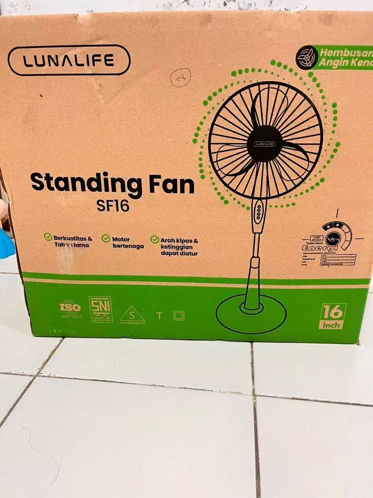 Lunalife Standing Fan Kipas Angin Biru Berdiri BARU segel