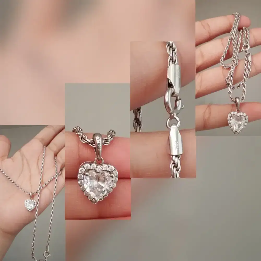 Kalung dan liontin bahan perak 925