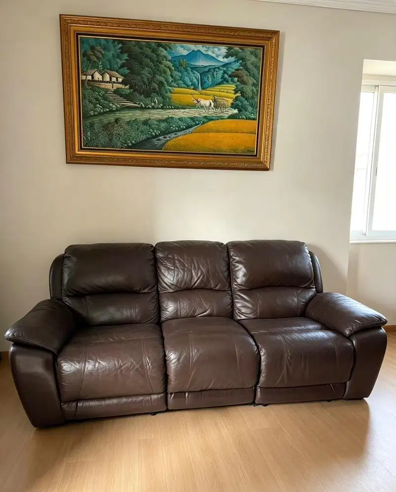 SOFA RECLINER ELECTRIC LEATHER GENUINE ( ASLI )