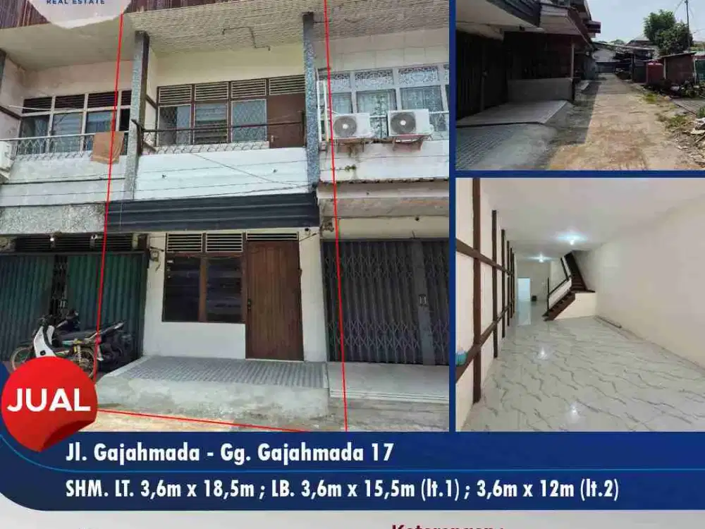 Dijual rumah Jl. Gajahmada Gg. Gajahmada 17 - 2lt siap pakai