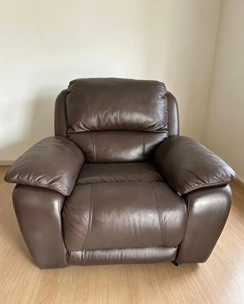 SOFA RECLINER ELECTRIC LEATHER GENUINE ( ASLI )