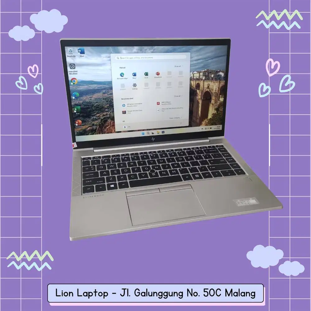 RAM 16GB Ryzen 5 SSD 256GB Slim Alumium HP Elitebook 845 G7 [24|08]