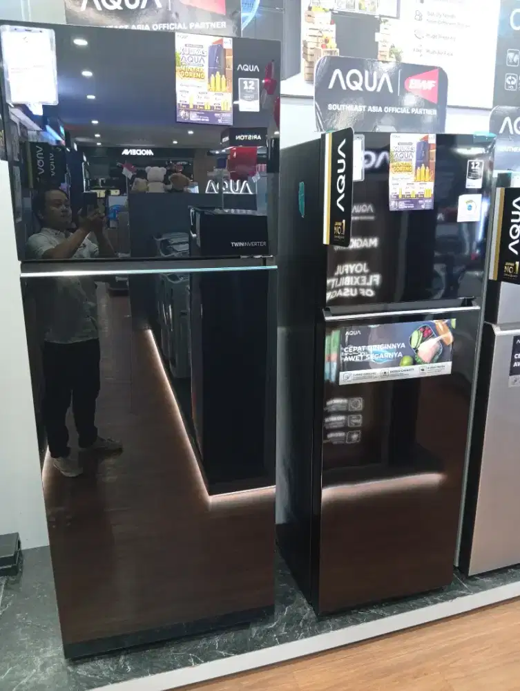 HOT PROMO KULKAS AQUA INVERTER 2 PINTU TERMURAH 4 JUTAAN BERGARANSI