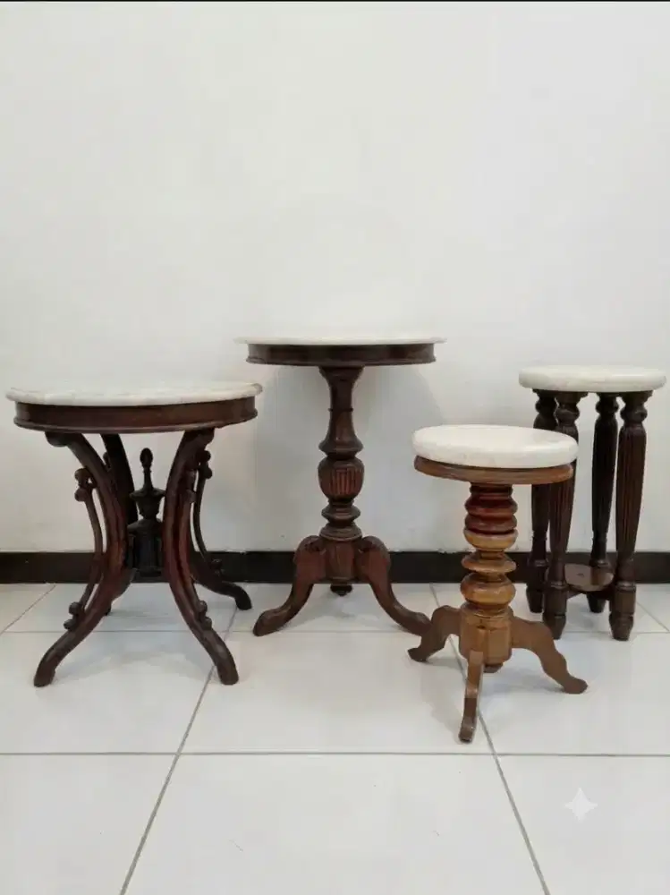 MEJA MARMER KAYU JATI