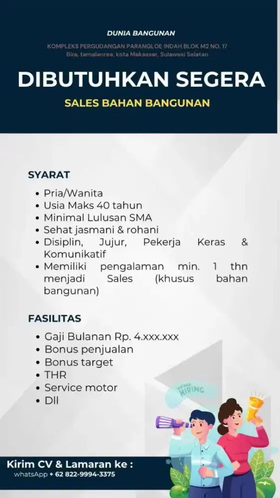 Lowongan kerja sales