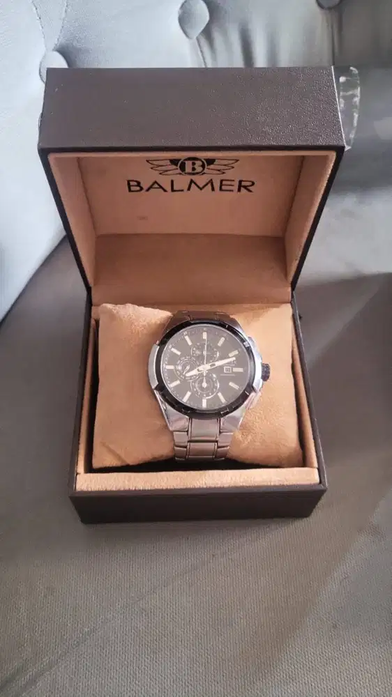 Jam Balmer Chronograph cowok rantai stainless (original 100%)