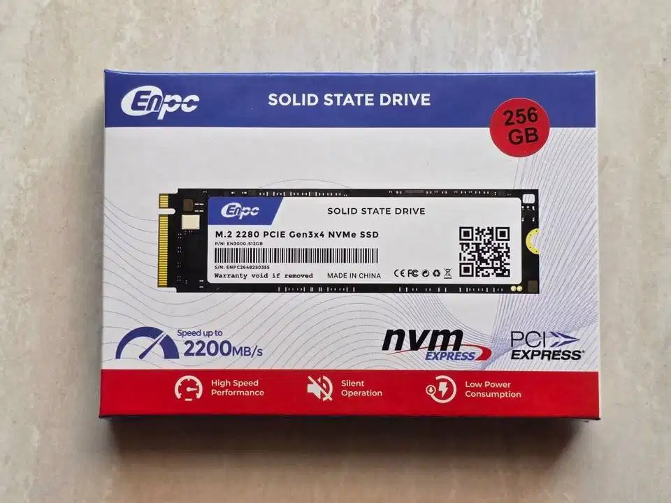 SSD NVMe 2280 Enlight 256GB, Kondisi Baru, Garansi