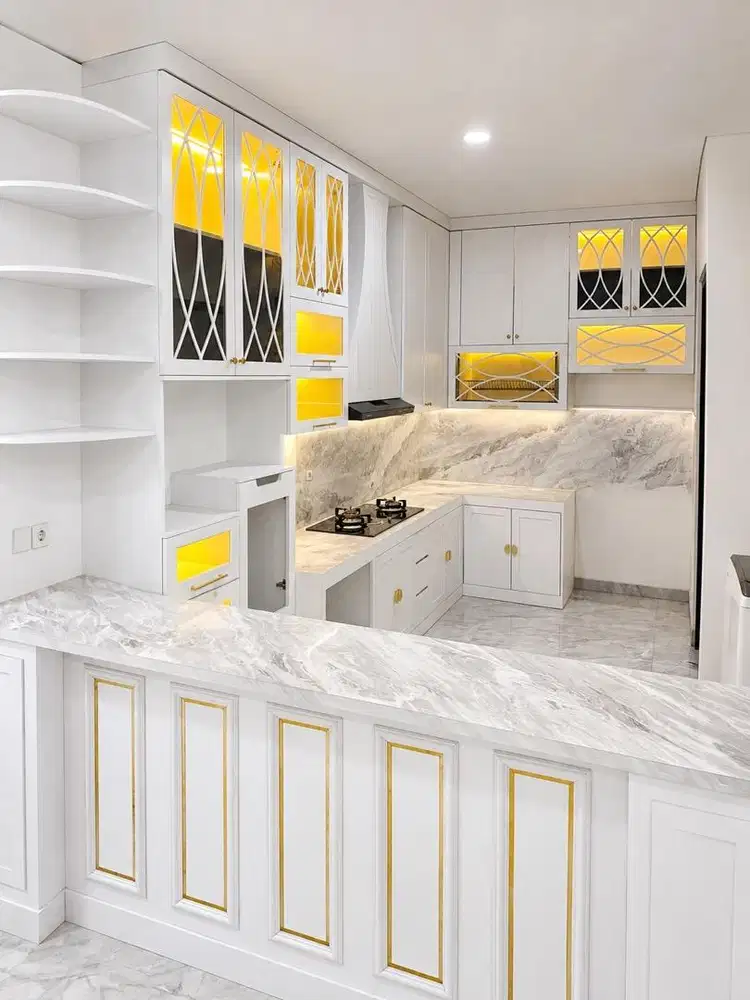 interior desain kitchen set kamar set wardrobe lemari backdrop tv