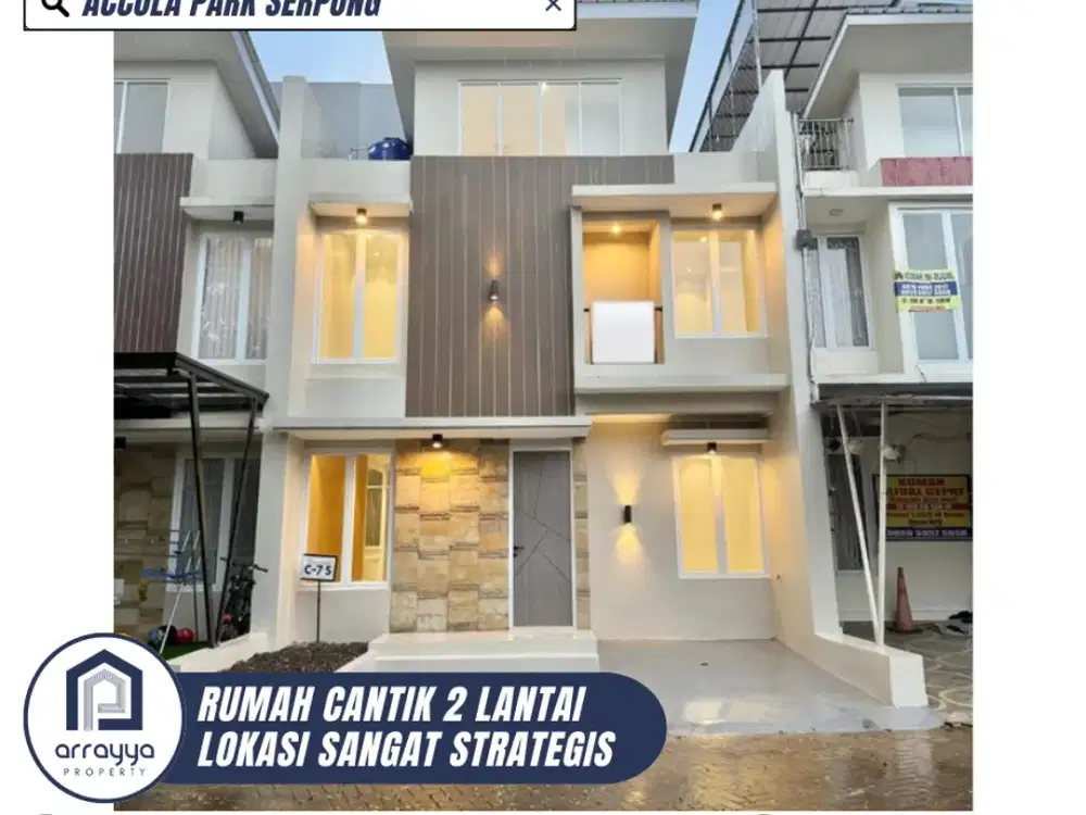 DIJUAL RUMAH MODERN CANTIK 2 LANTAI LOKASI SANGAT STRATEGIS DI ACCOLA PARK (GL120)