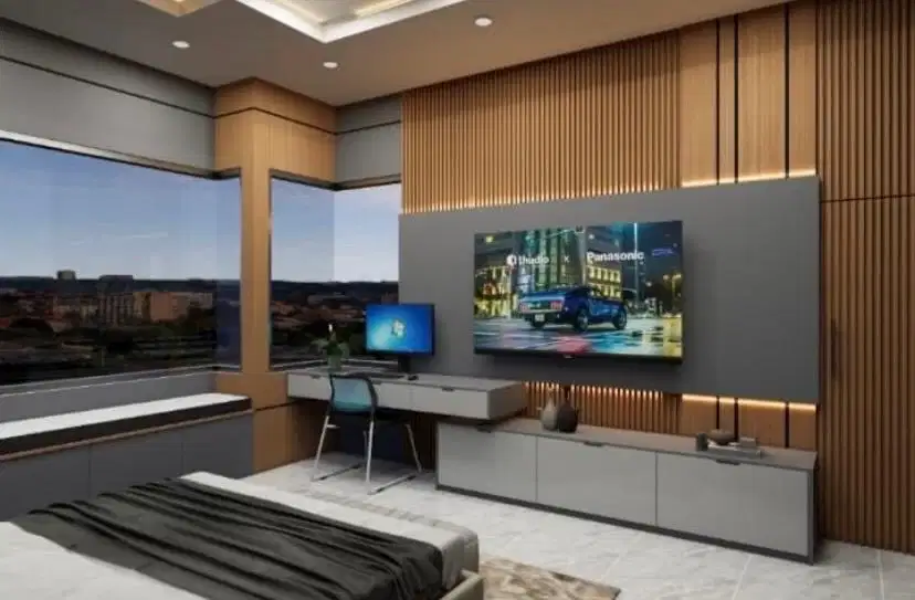 interior desain kitchen set kamar set wardrobe lemari backdrop tv