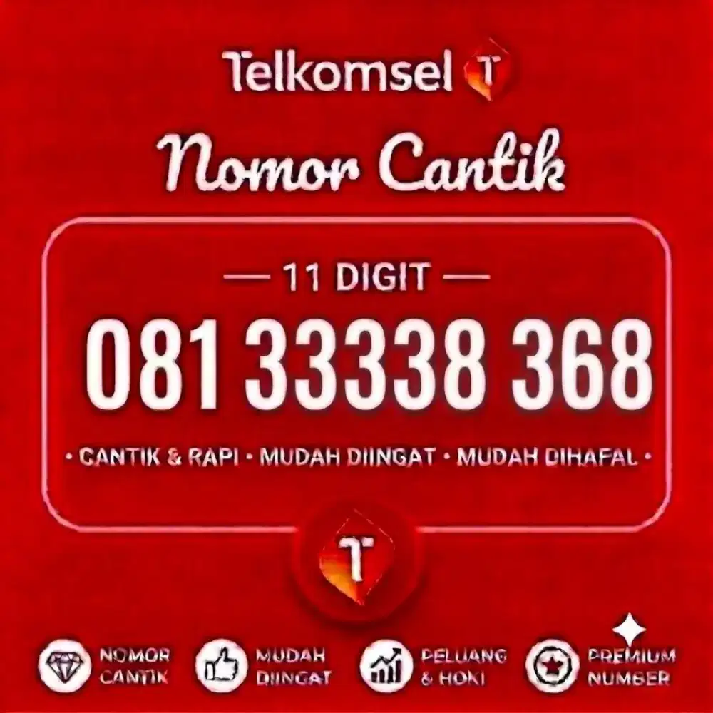 Nomor Cantik Telkomsel 11digit 33338385
