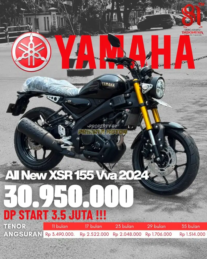 CREDIT DP MULAI 3,5 JUTA YAMAHA ALL NEW XSR 155 VVA 2024