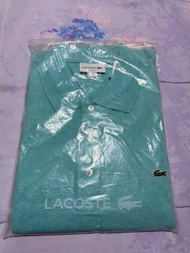 Lacoste Slim Fit Mint Green Polo Shirt New