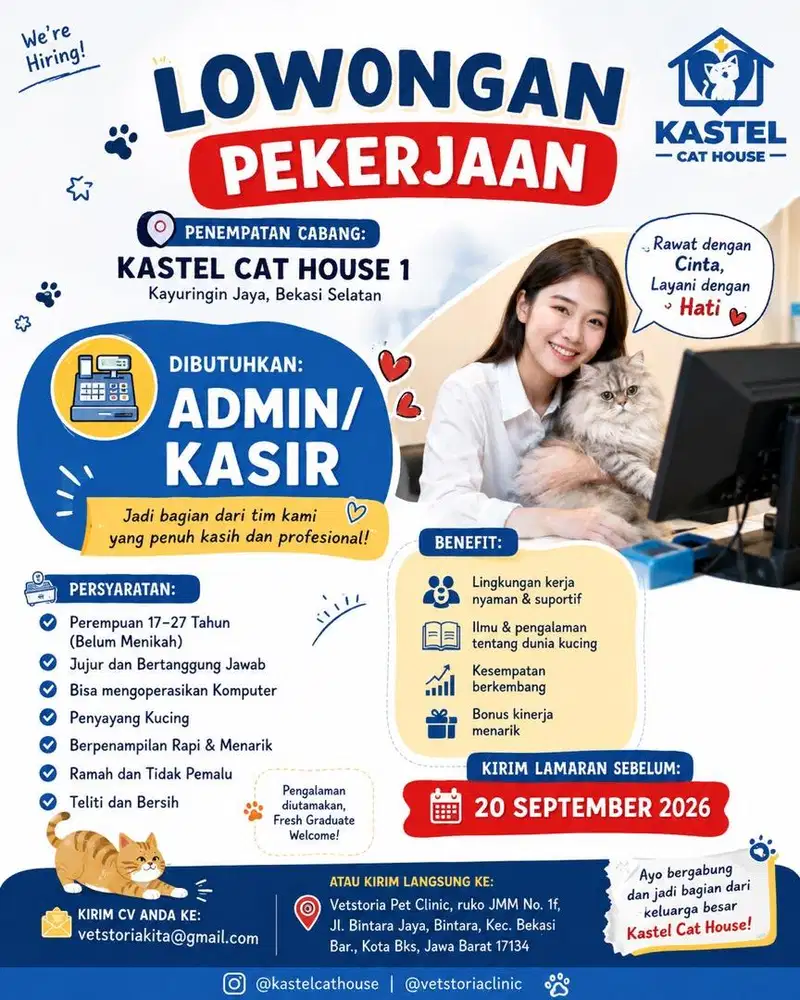 Admin/ Kasir Klinik Hewan