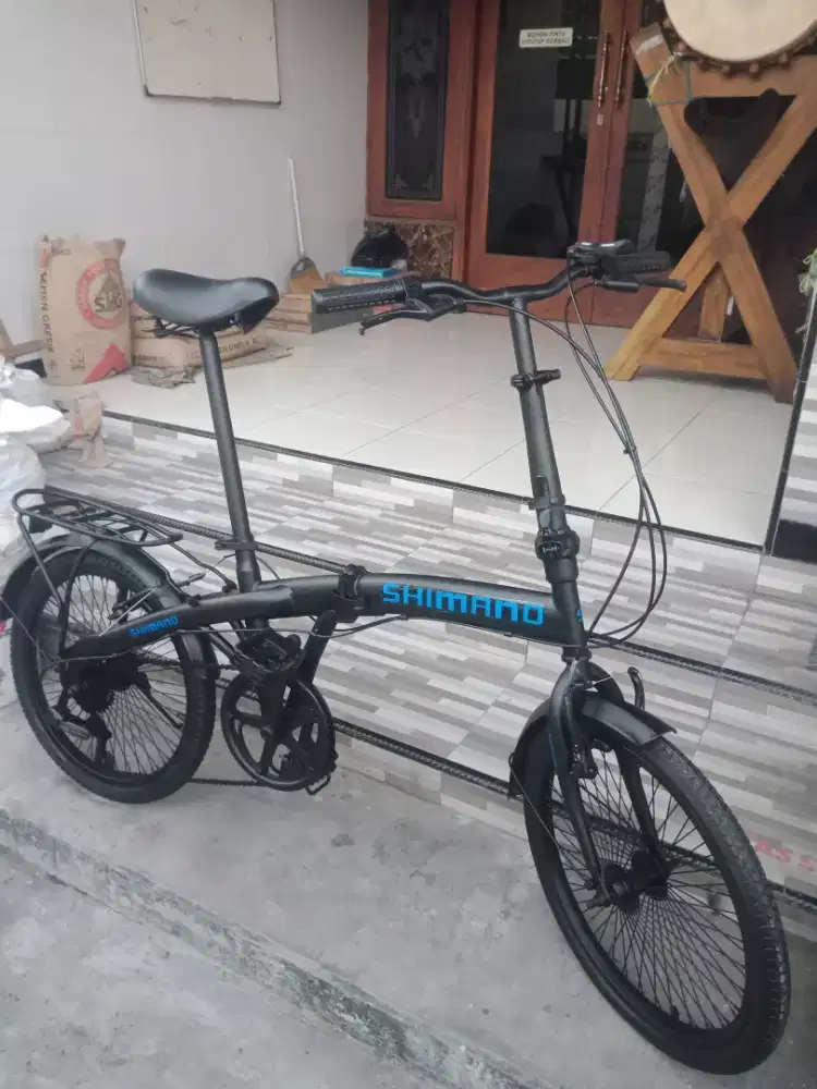 Sepeda Lipat BASIC EVERGREEN 6 SPEED CUSTOM BAGUS UK.20 SIAP PAKE NEGO
