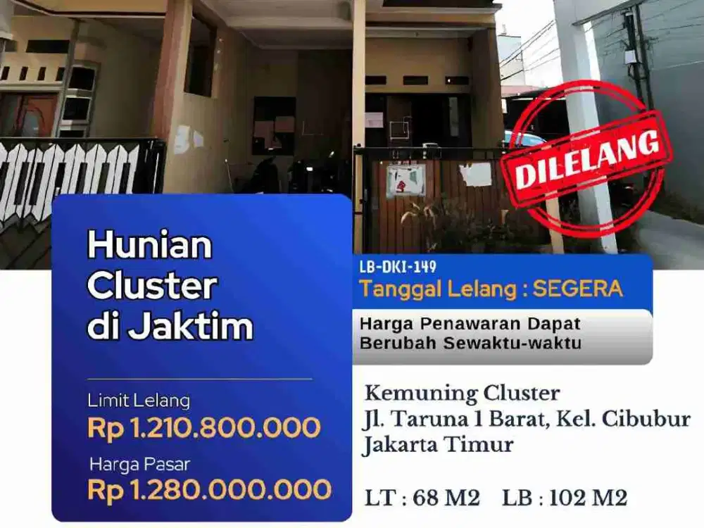 DiJUAL MURAH RUMAH LELANG ,Aman , SIAP PROSES