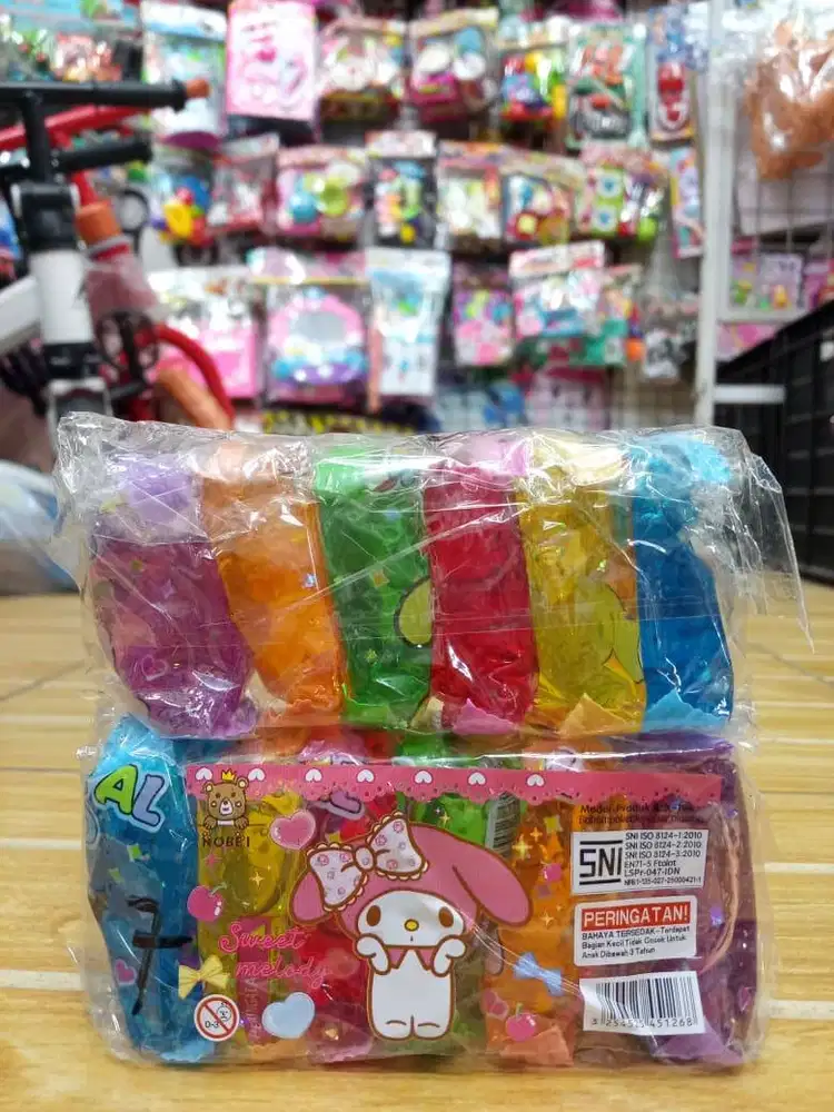 mainan anak slime bantal isi 6