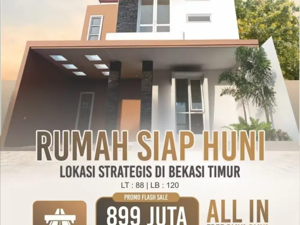 Rumah Premium di Kota Bekasi Dekat Tol dan Stasiun Bekasi Timur