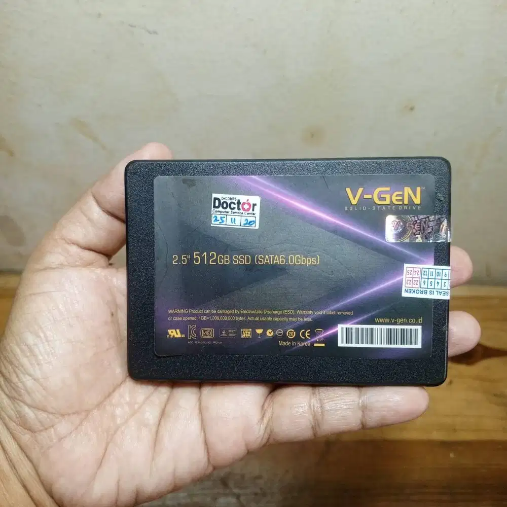 SSD Sata 512 GB V-Gen Sentinel 100%