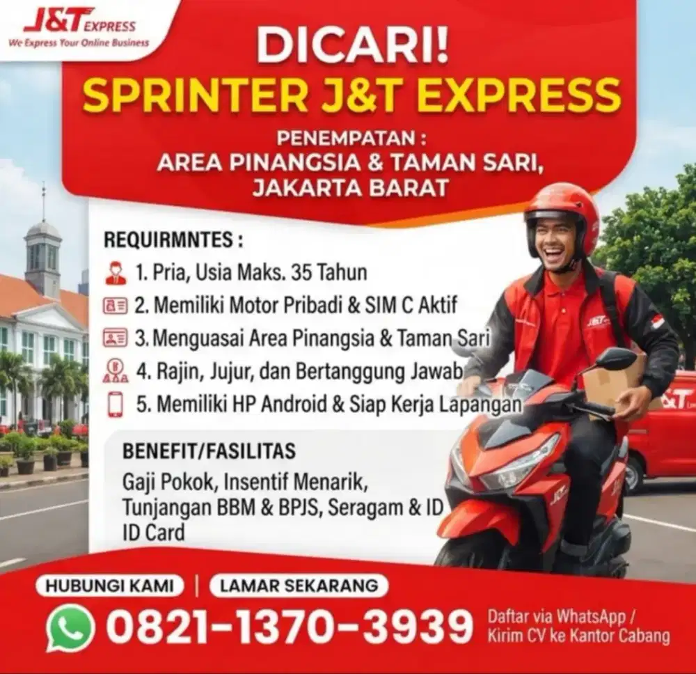 DIBUTUHKAN SEGERA SPRINTER ATAU KURIR JAKBAR