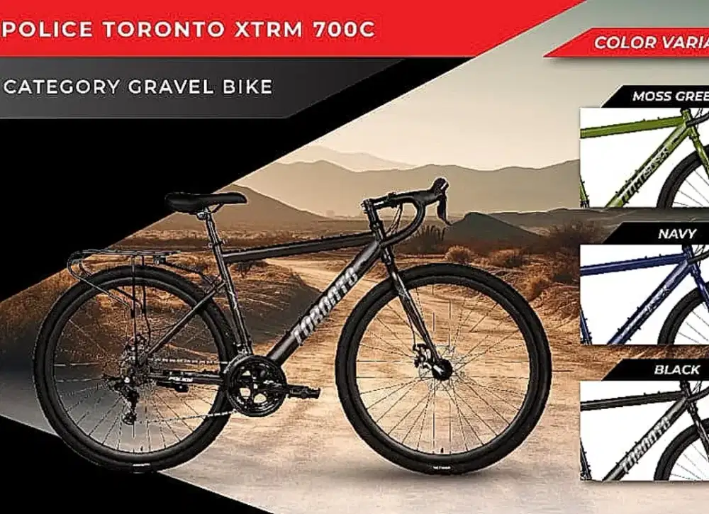 RoadBike gravel POLICE Toronto XTRM 700C Brifter 2x8speed Disc Brake