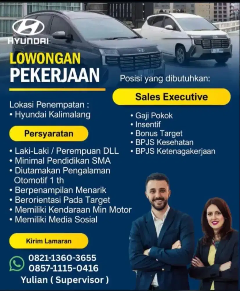 Dibutuhkan sales mobil hyundai