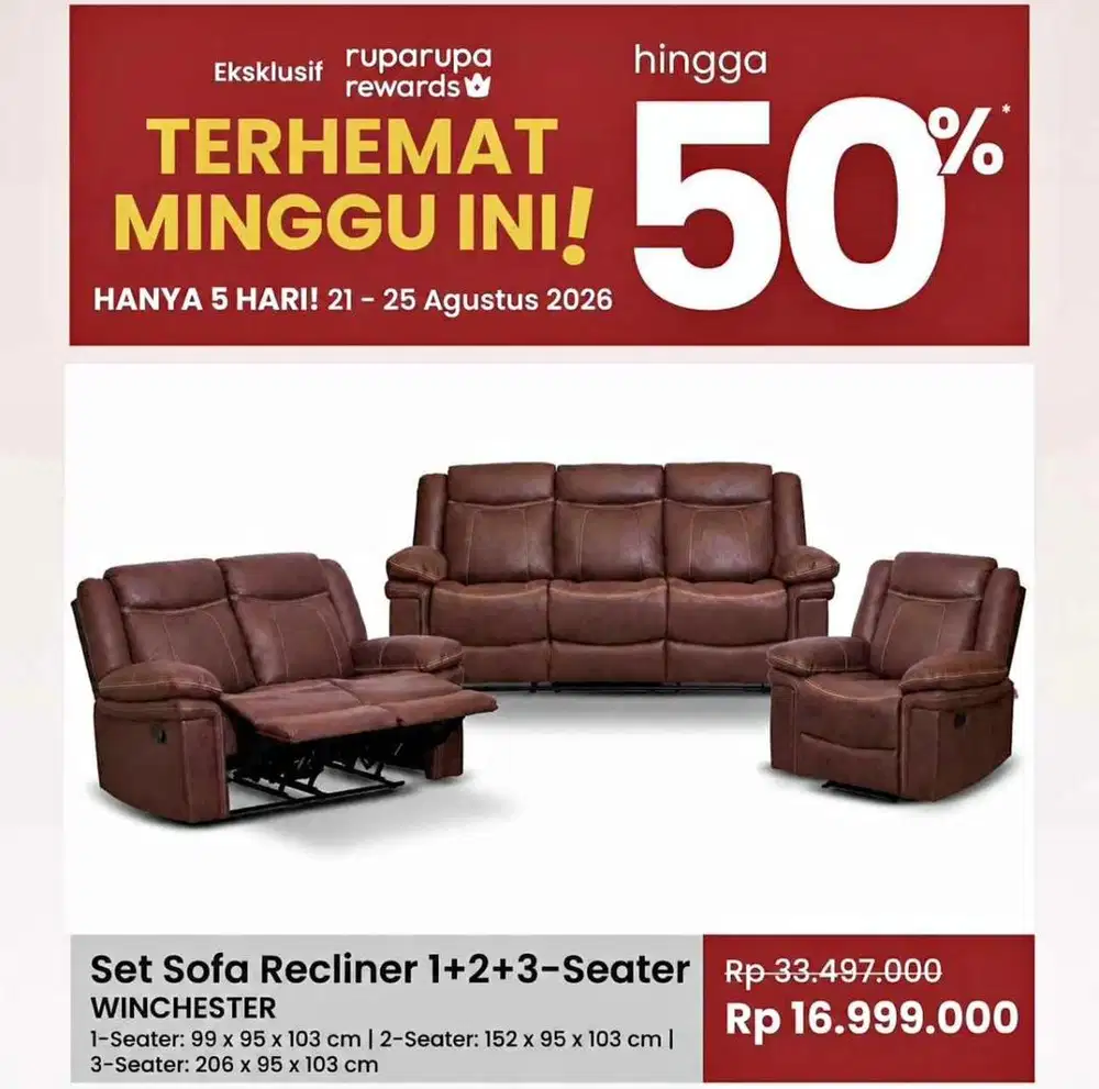 Sofa set recliner promo