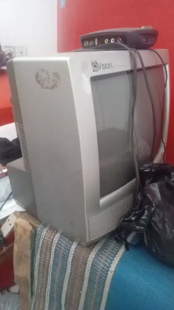 Tv Tabung 14 +stb+antena+remote