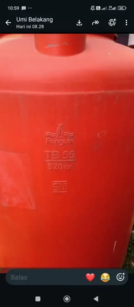 Dijual toren air kapasitas 520L . SNI nerk pingquin kondisi baik