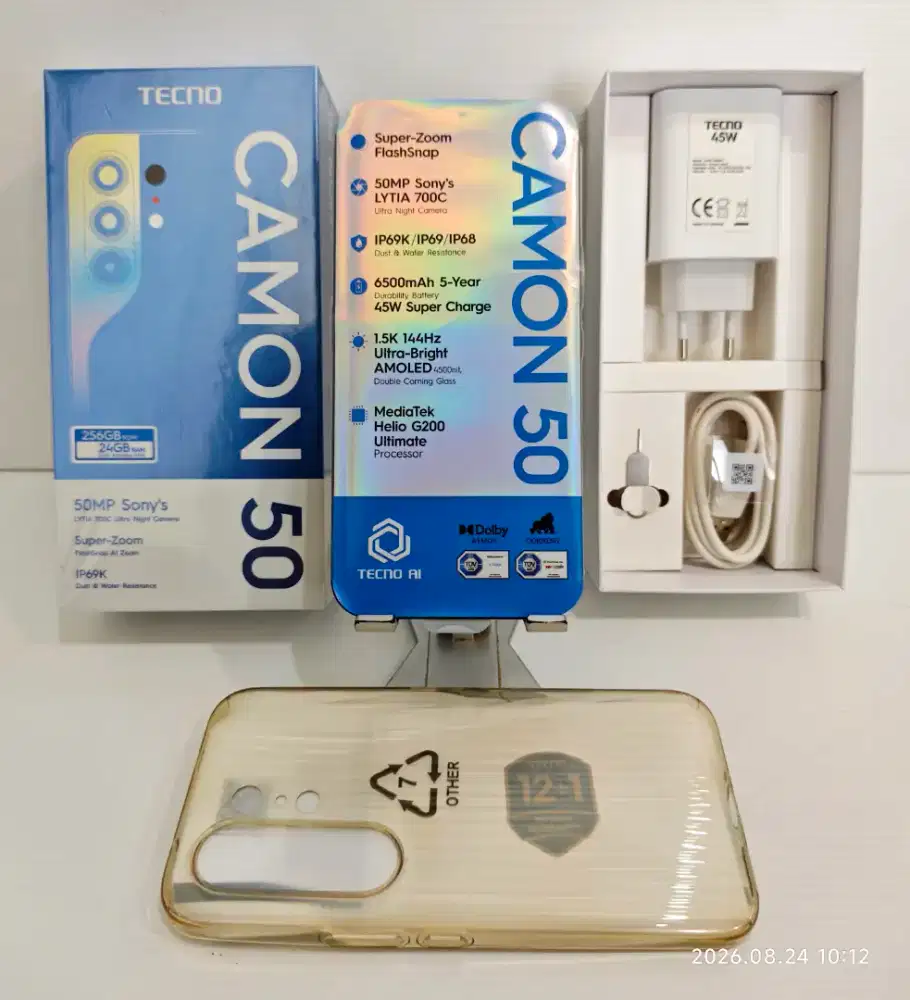 Tecno Camon 50 4G 12/256 Gb Baru 3 minggu Resmi On 02 Sept 27 bs TT/BT