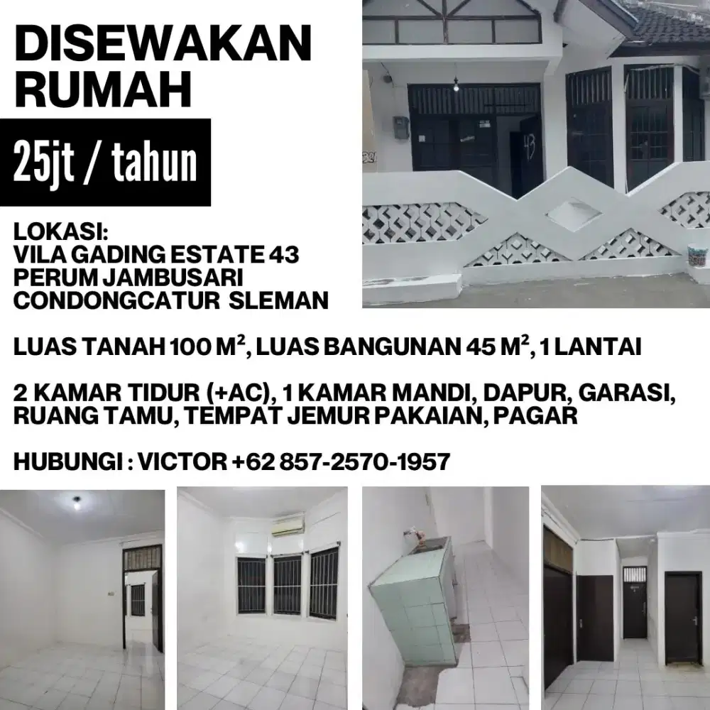 Disewakan Rumah Minimalis