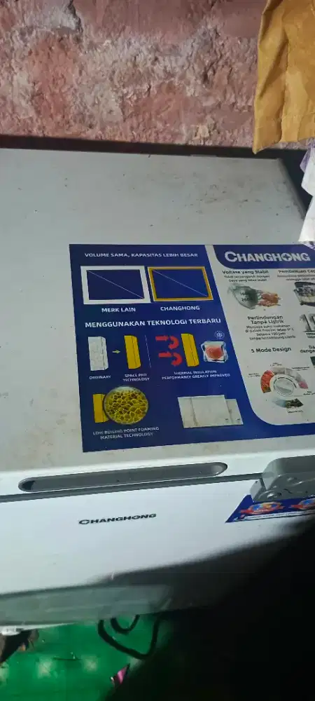 Changhong chess freezer kapasitas 110 liter