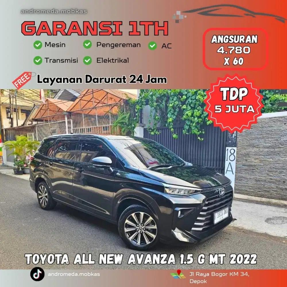 TDP TERMURAH 5 JT TOYOTA ALL NEW AVANZA 1.5 G MANUAL 2022 ISTIMEWA
