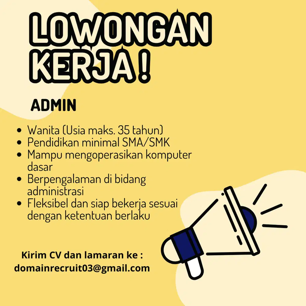 LOWONGAN KERJA STAF ADMIN