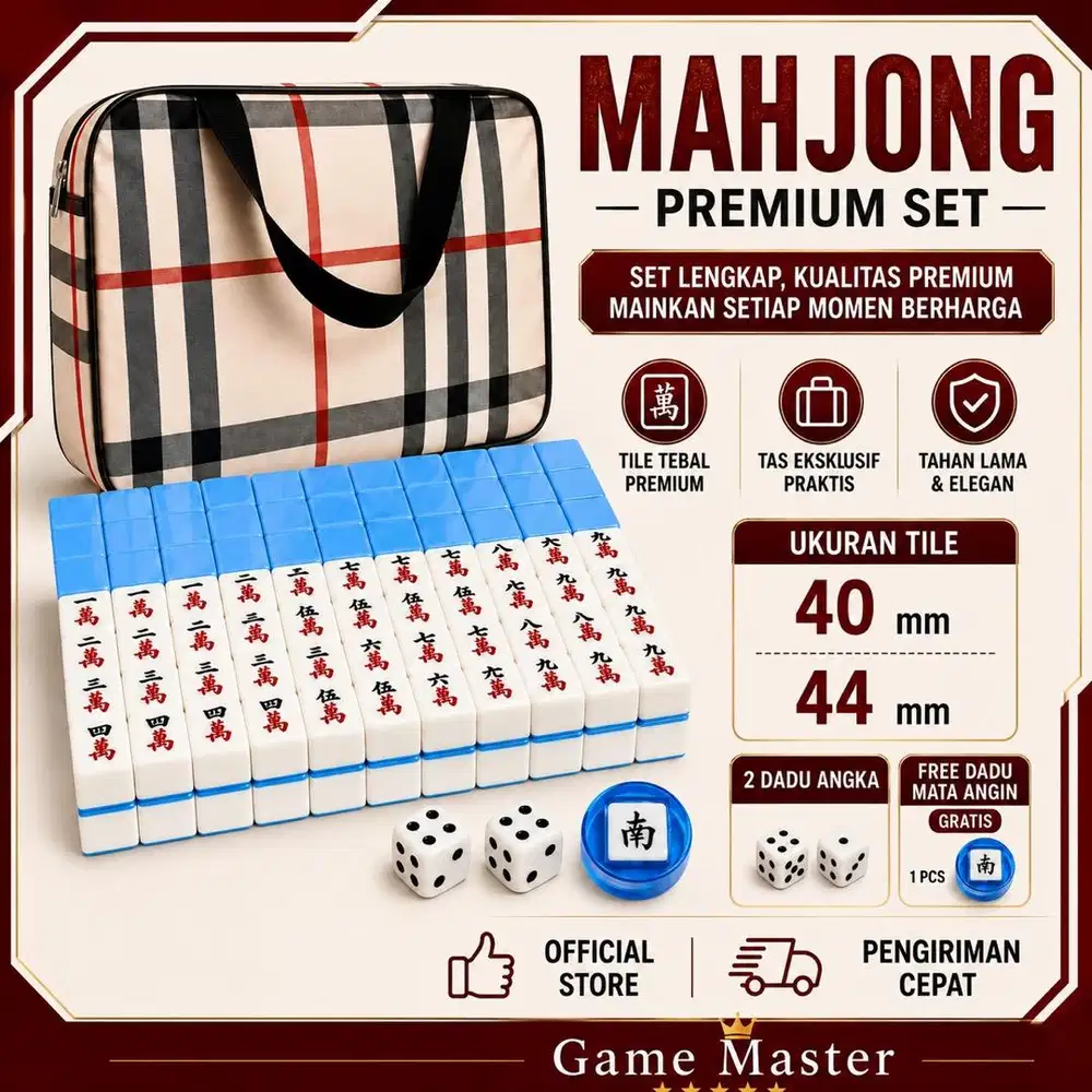 Mahjong 40mm tebel+tas