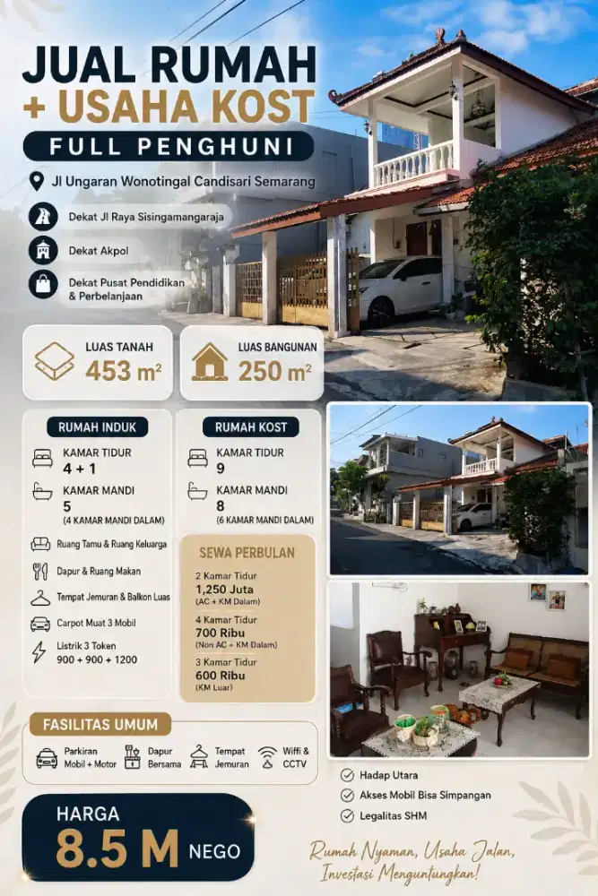 DIJUAL RUMAH SEKALIGUS USAHA KOST MURAH UNTUNG 2LT CEPAT SEGERA VIEW