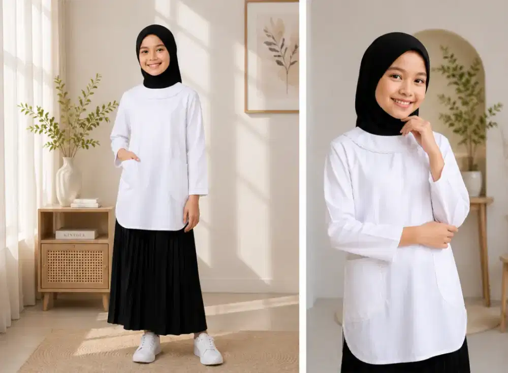 Baju Muslim Anak Perempuan Katun Micro | Atasan Anak Adem Nyaman