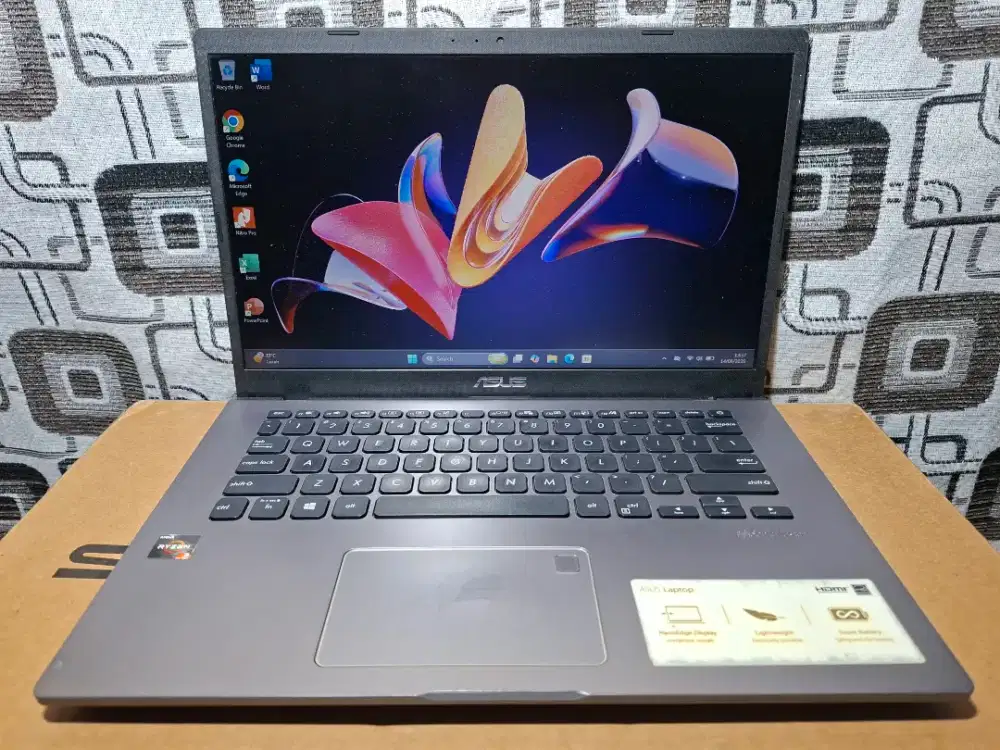 Laptop Asus M409D Ryzen 3 ram 8gb VGA 2gb game grafis komplit fullset