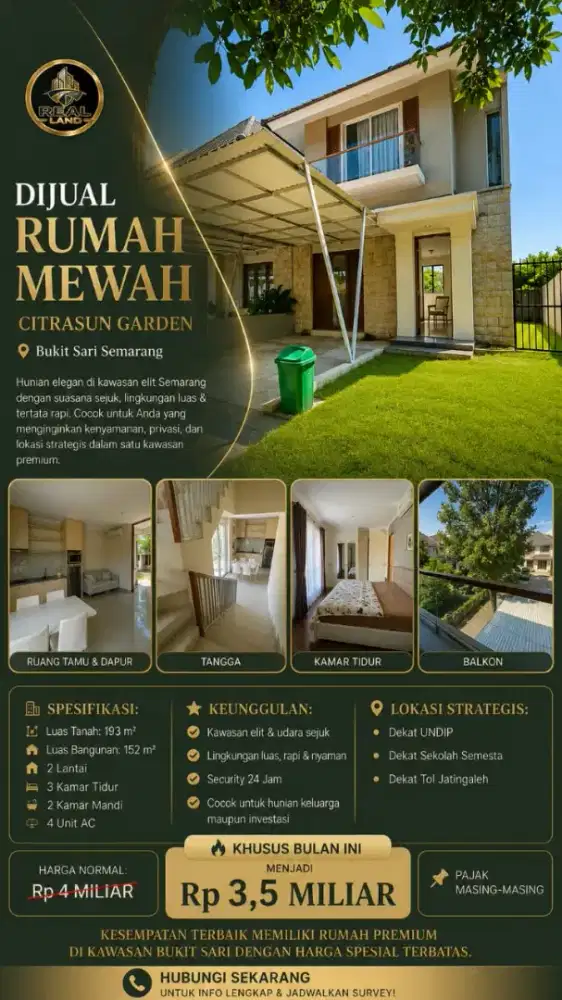 DIJUAL CITRASUN GARDEN 2LT VIEW MURAH CEPAT SEGERA