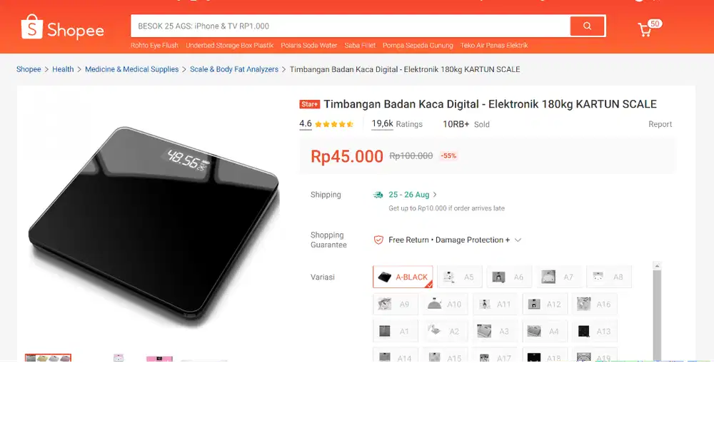 Timbangan Badan Kaca Digital - Elektronik 180kg KARTUN SCALE