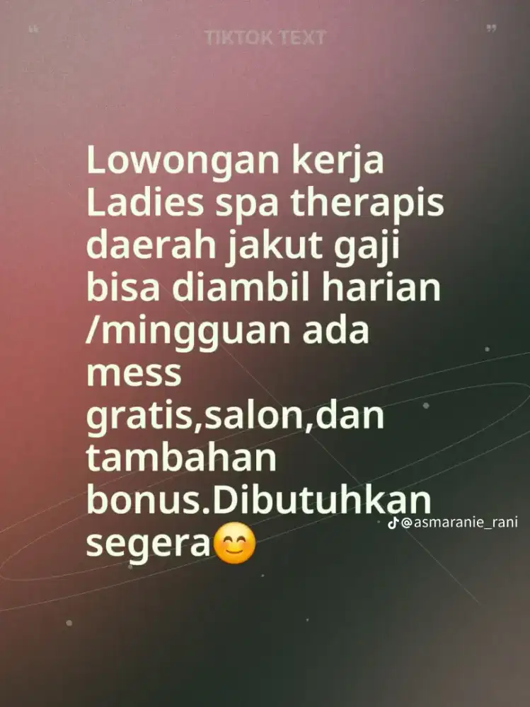 Lowongan lc dan trapis spa