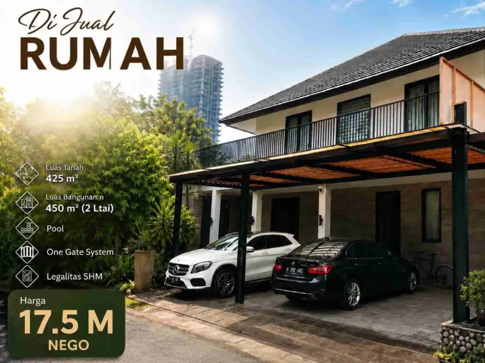 DIJUAL RUMAH TROPIS KOMPLEK MUTIARA KEMANG JAKSEL