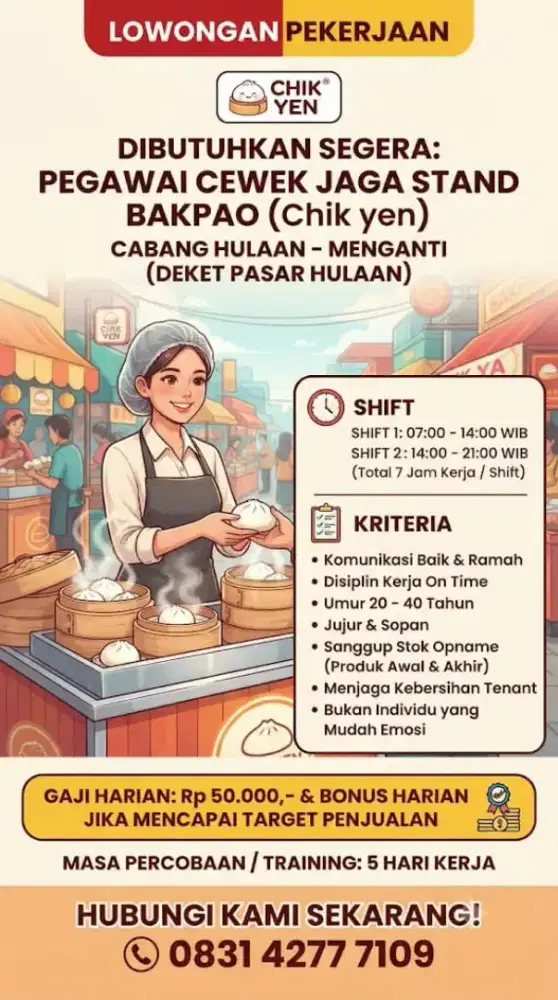 Lowongan kerja bakpao chikyen