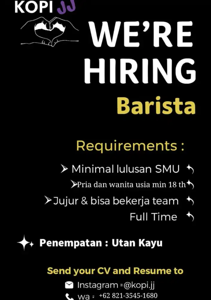 Lowongan kerja kopi JJ