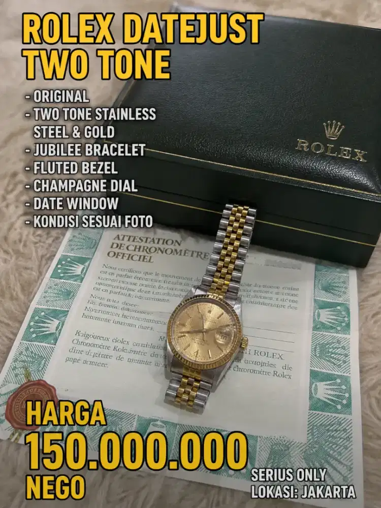Rolex Datejust Two Tone – Box & Sertifikat