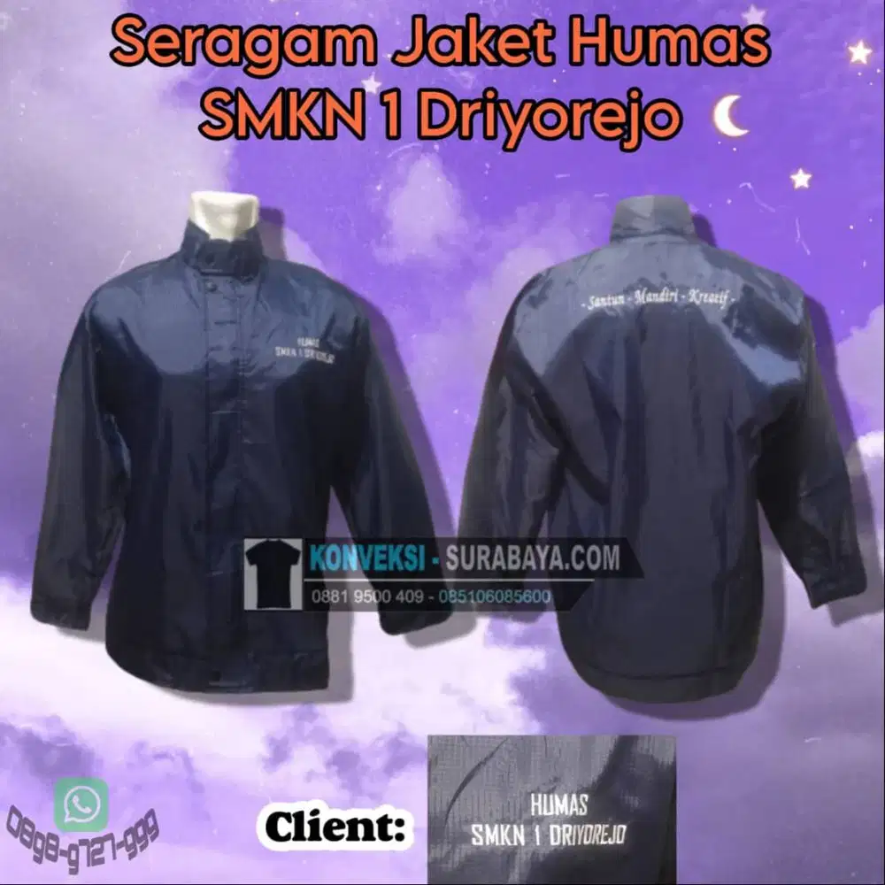 Tempat Bikin Jaket Humas SBY Terpercaya - Pengerjaan Cepat Tepat Waktu