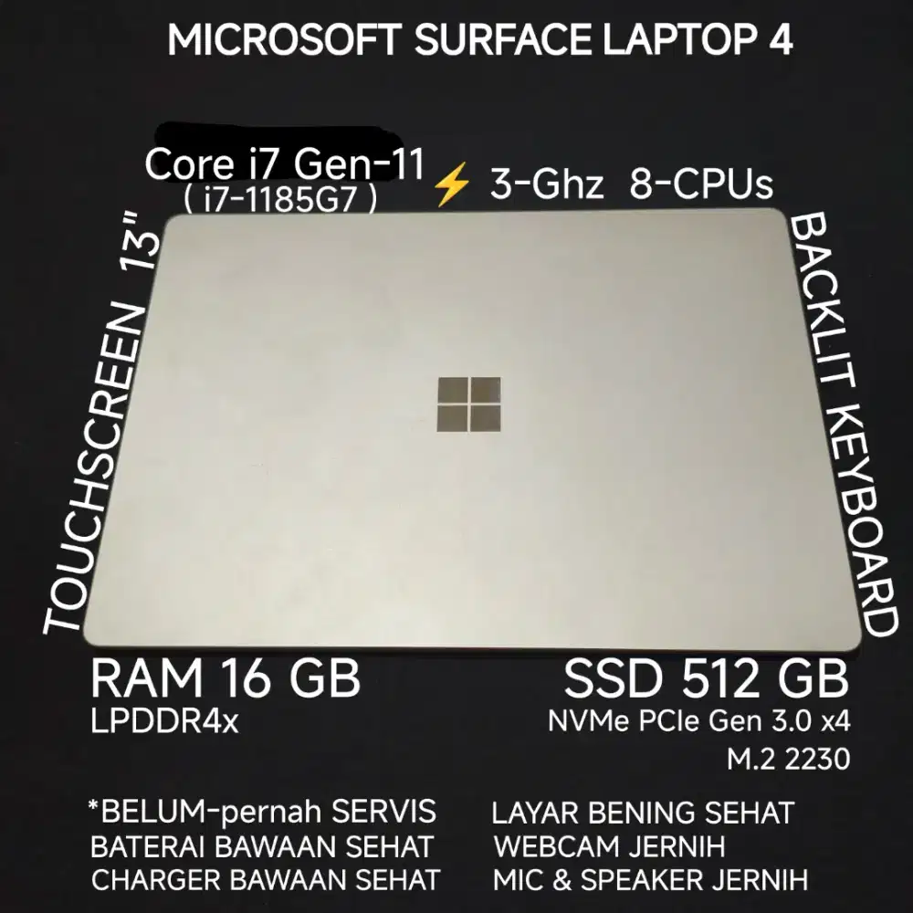 NEGO Microsoft Surface Laptop 4 | 13inch i7gen11 3ghz RAM16gb SSD512gb