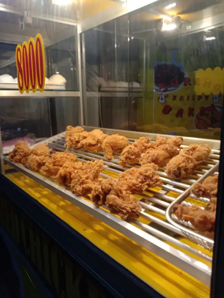 Gerobak + etalase fried chicken