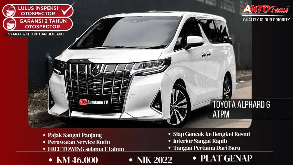 Toyota New Alphard Facelift G ATPM TSS NIK 2022