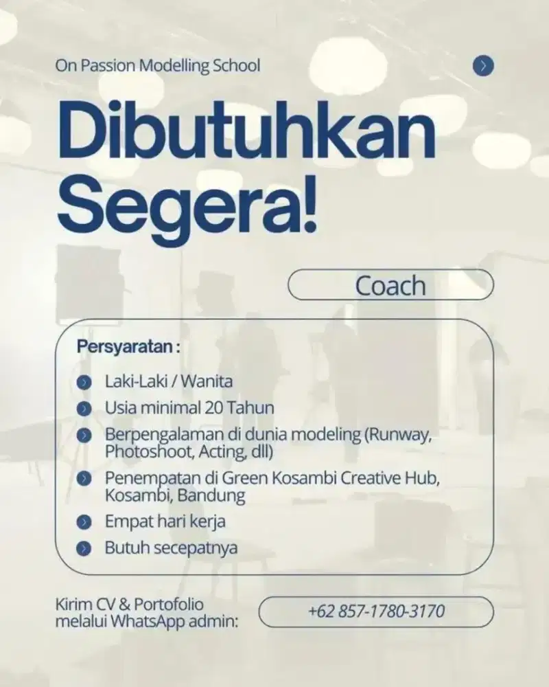 Dibutuhkan Coach Modeling